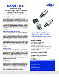 Thumbnail of document Data Sheet - 31CS/32CS Pressure Transducer